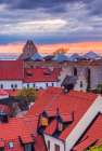 Sweden-Gotland Island-Visby-high angle city view-dusk Art Print